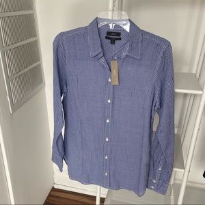 J. Crew Classic-fit boy shirt in crinkle gingham size 6